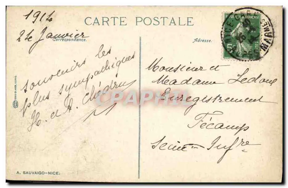 Monte Carlo, Monaco — Vue prise du Cap Martin — N.D. Phot. - Verso