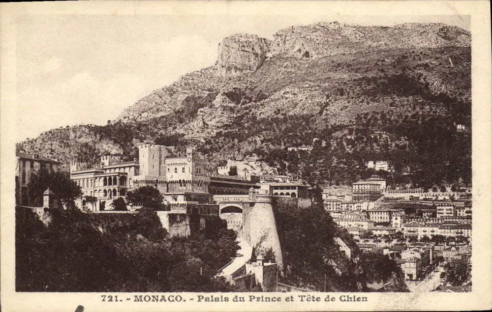 Monaco — Palast des Prinzen und Tête de Chien — Verlag: Monaco, Nr. 721 - Vorderseite