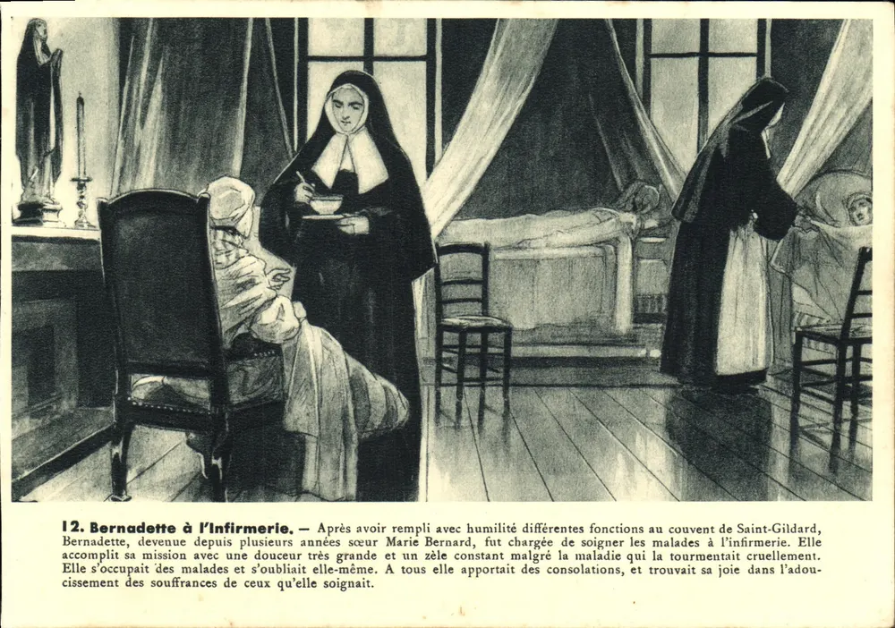 Bernadette na enfermaria — Irmã Marie Bernard no convento de Saint-Gildard - Frente