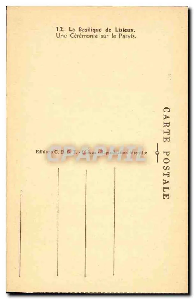 Die Basilika von Lisieux — Eine Zeremonie auf dem Vorplatz — Éditions C. B. S. T., Lisieux - Rückseite