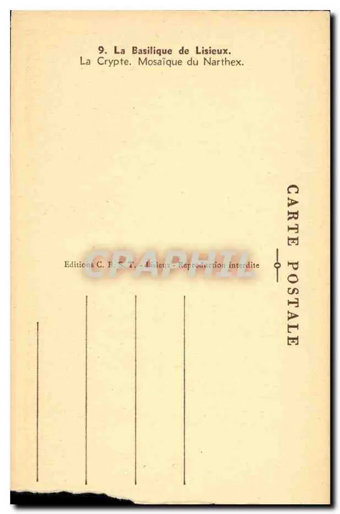 Krypta der Basilika von Lisieux — Mosaik des Narthex — Editions C. B. S. T. - Rückseite