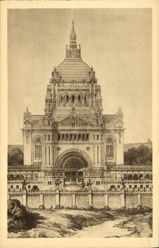 Basilique de Lisieux — Projekt der Fassade und des Doms — Éditions C.B.S.T. - Vorderseite
