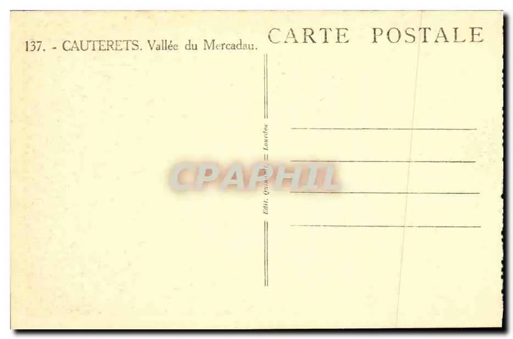 Cauterets - Dolina Mercadau — Wydawca: Launées, n° 137 - Rewers