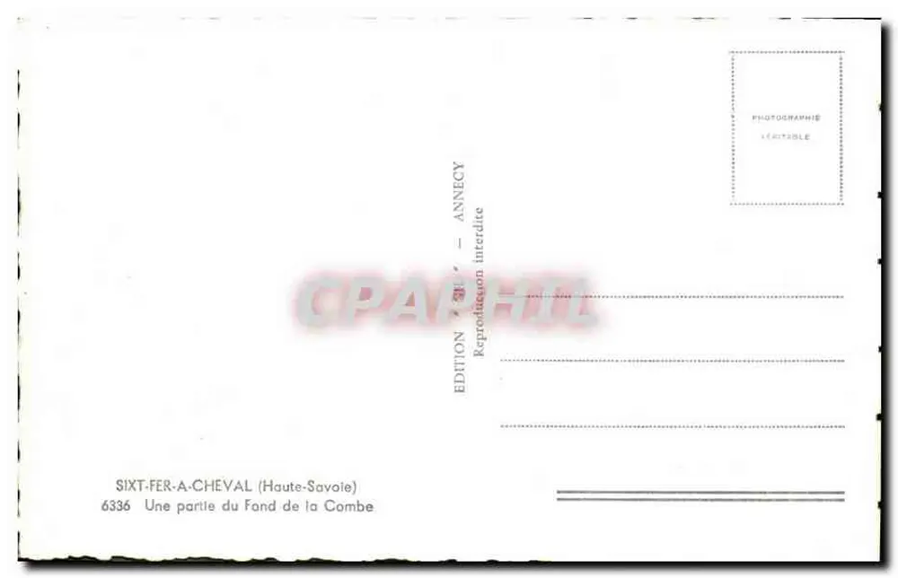 SIXT-FER-A-CHEVAL — Teil des Fond de la Combe — Édition Annecy, Nr. 6336 - Rückseite