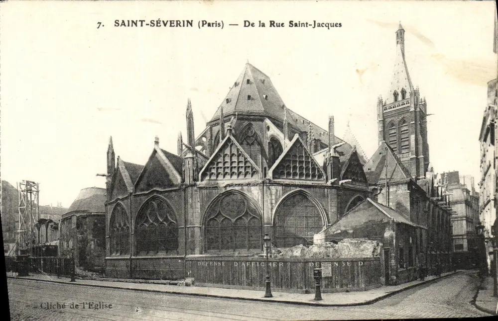 Saint-Séverin (Paris) — Da Rue Saint-Jacques — Cliché da Igreja - Frente