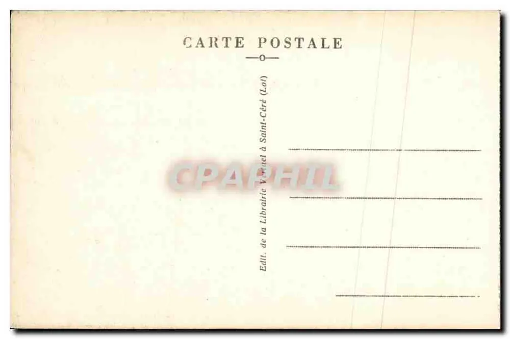 Rocamadour (Lot) — A Torre da Igreja, datado 1570 — Livraria Vautel em Saint-Céré - Verso