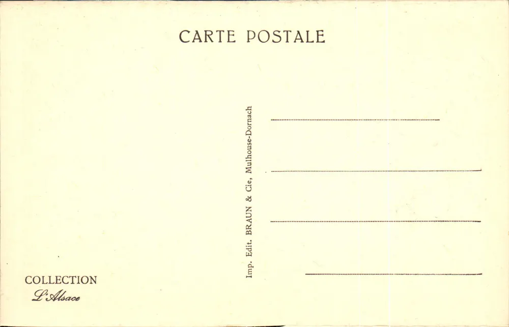 Colmar — A Prefeitura, vista do parque — Editor Braun & Cie, n° 1449 - Verso