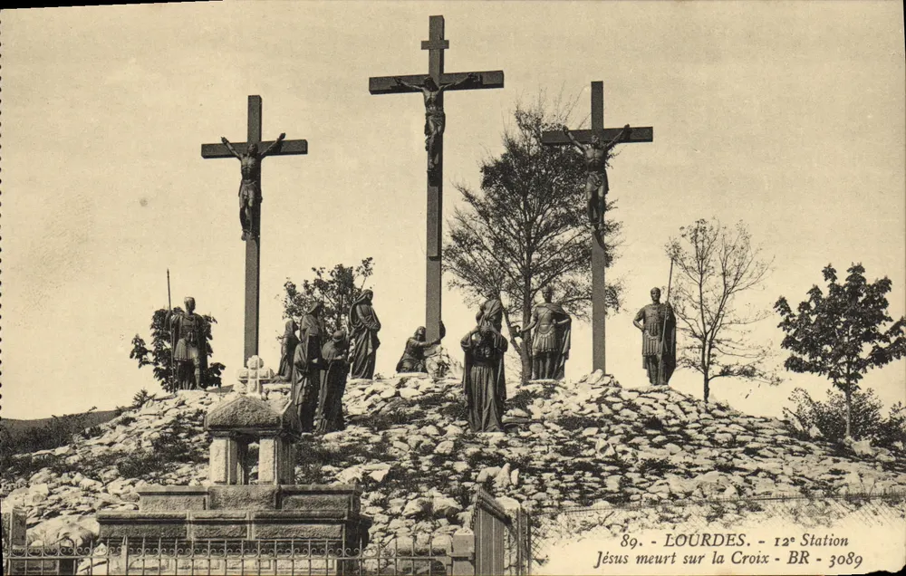 Lourdes — 12. Station: Jesus stirbt am Kreuz — BR 3089 - Vorderseite