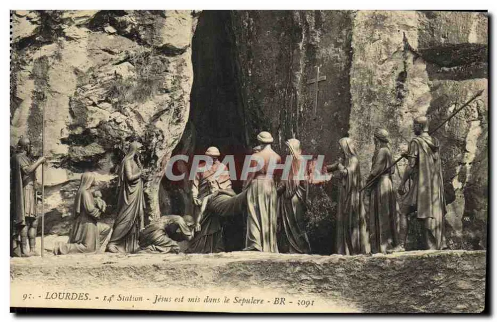 Lourdes - 14. Station - Jesus wird in das Grab gelegt - BR - 5091 - Vorderseite