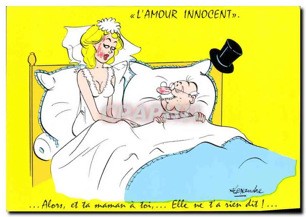 O Amor Inocente — Caricatura de Alexandre — Editor: Groupement des Humoristes de Presse - Frente