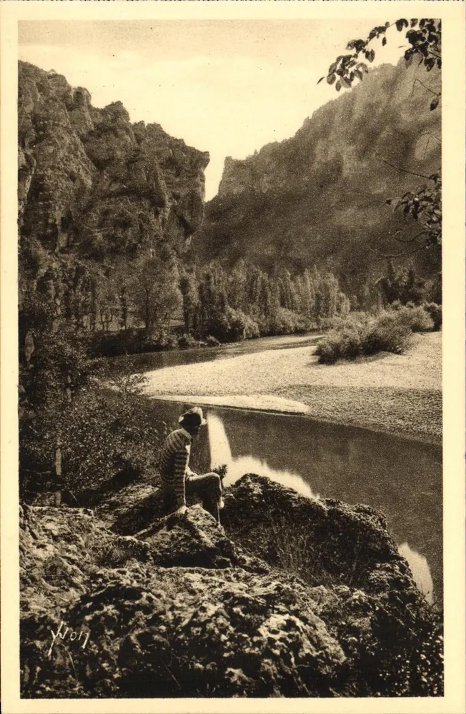 Gorges du Tarn — Die Schleusen von der Einfahrt des Cirque des Beaumes (Lozère) gesehen — Les Éditions d'Art YVCN, Paris - Vorderseite