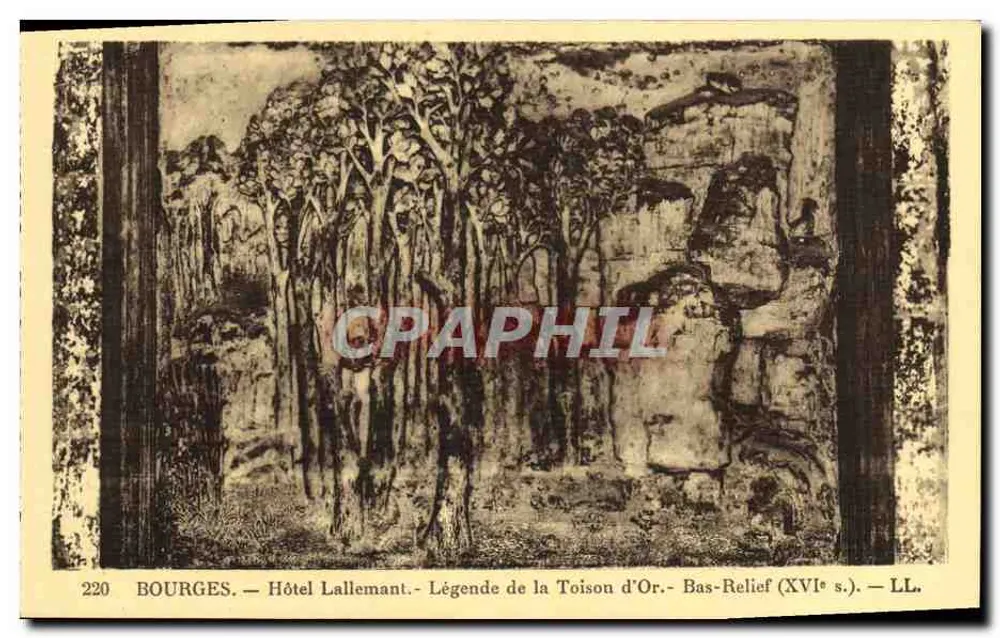 Bourges — Hotel Lallemand — Legende vom goldenen Lamm — Relief (16. Jahrhundert) — LL. - Vorderseite