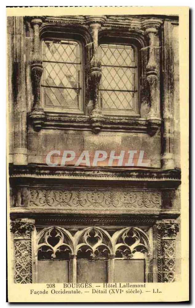 Bourges — Hôtel Lallemand — Westfassade — Detail (16. Jahrhundert) — L.L. - Vorderseite