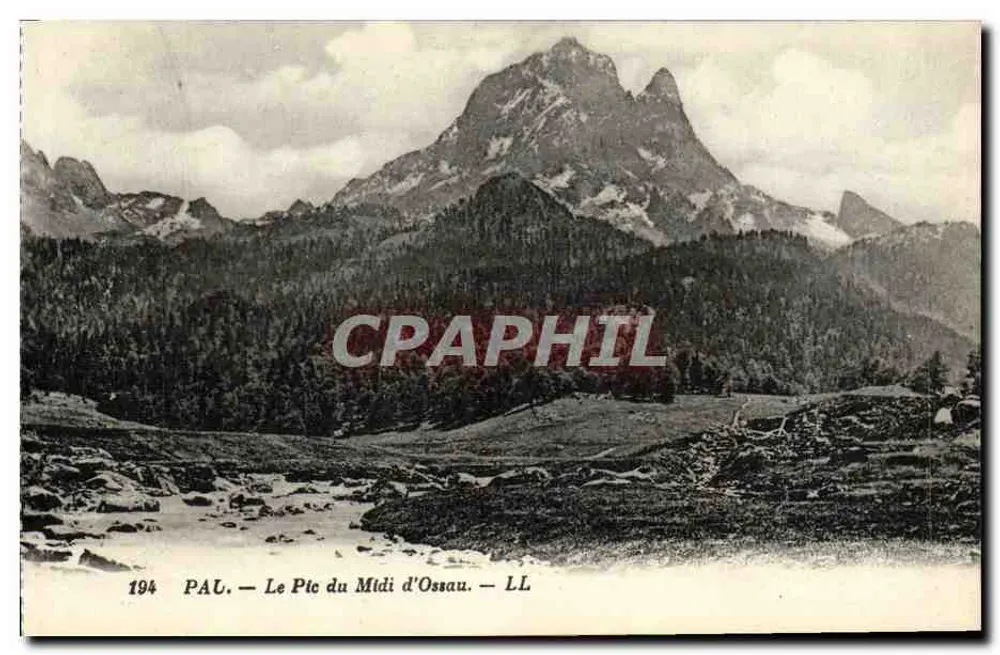 O Pic du Midi d'Ossau — Vista montanhosa — LL, n° 194 - Frente