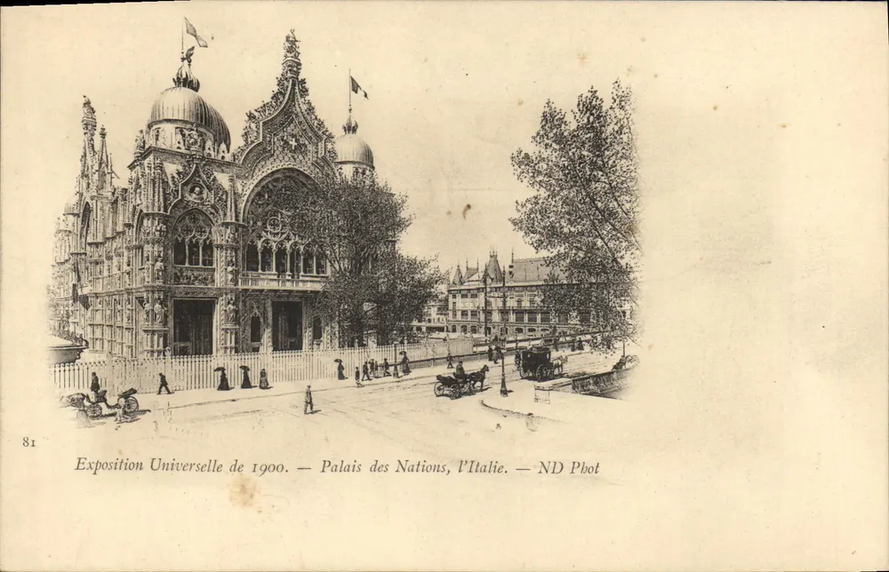 Weltausstellung 1900 — Palast der Nationen, Italien — ND Phot - Vorderseite