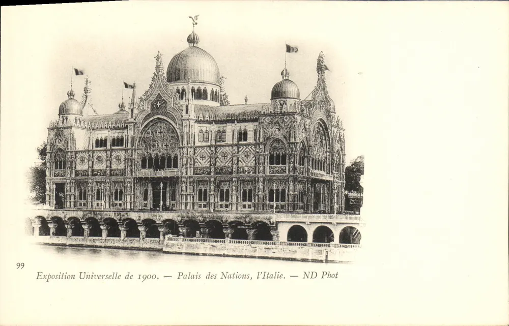 Weltausstellung 1900 — Palast der Nationen, Italien — ND Phot - Vorderseite