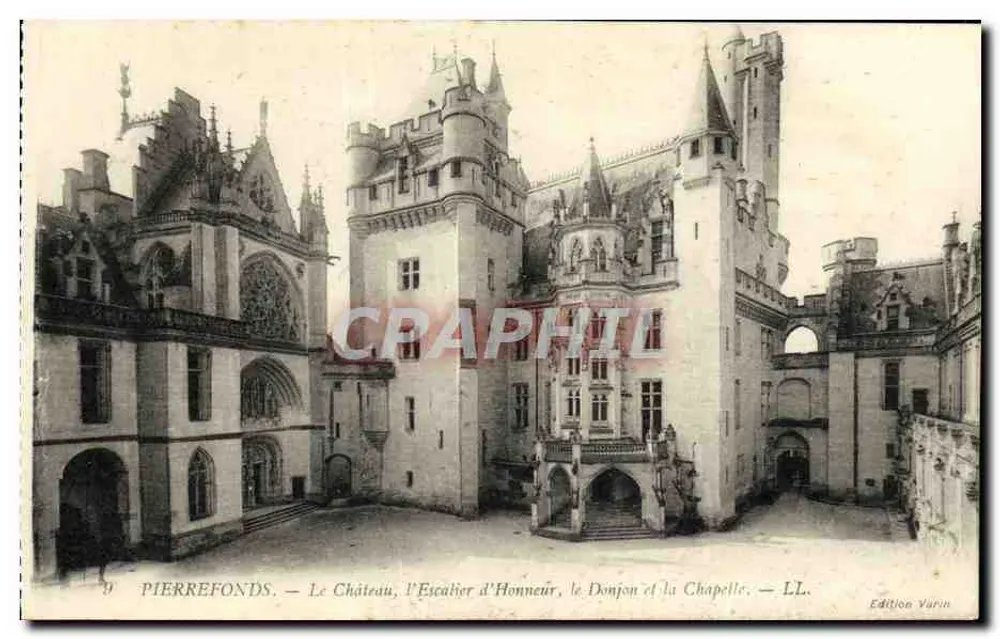 PierreFonds — Das Schloss, die Ehrenstiege, der Bergfried und die Kapelle — Edition Varin - Vorderseite
