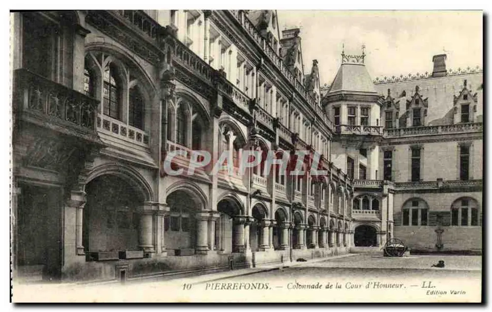 Pierrefonds — Colunata da Cour d'Honneur — Edição Varin, n°10 - Frente