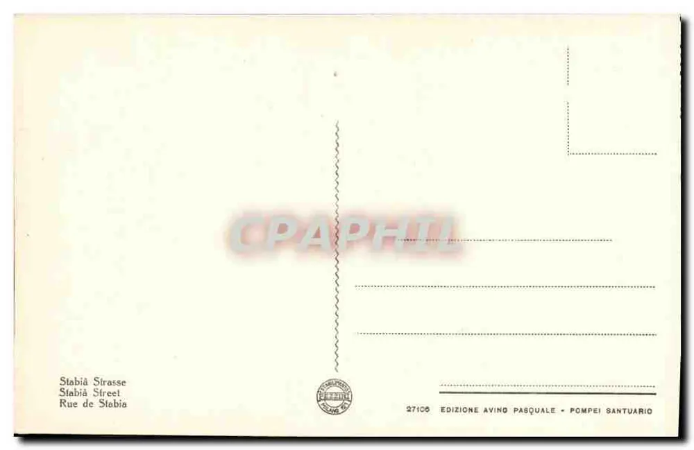 Pompeia - Strada Stabiana — editor Avino Pasquale, n° 27105 - Verso