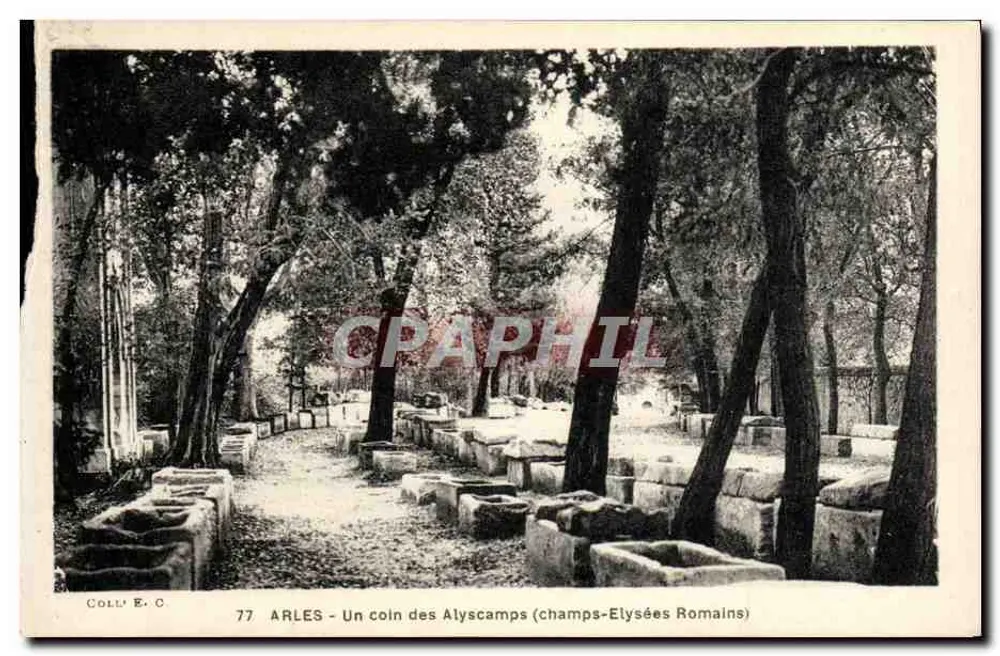 Arles - Ein Eckbereich der Alyscamps (römische Elysäen) — Coll. E. C. n° 77 - Vorderseite
