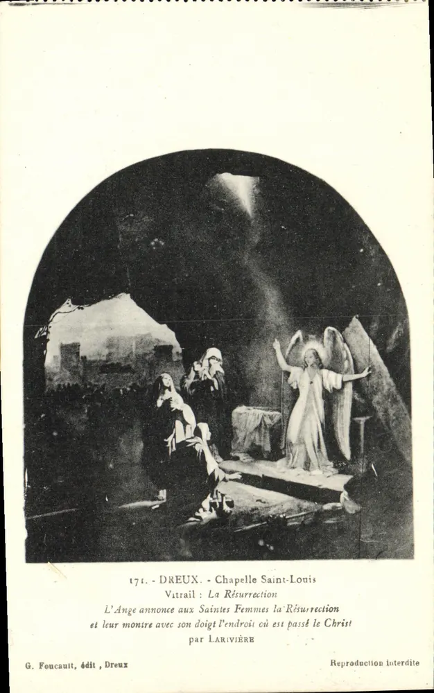 Dreux - Kapelle Saint-Louis — Glasfenster: Die Auferstehung — G. Foucault, Verlag Dreux, Nr. 171 - Vorderseite