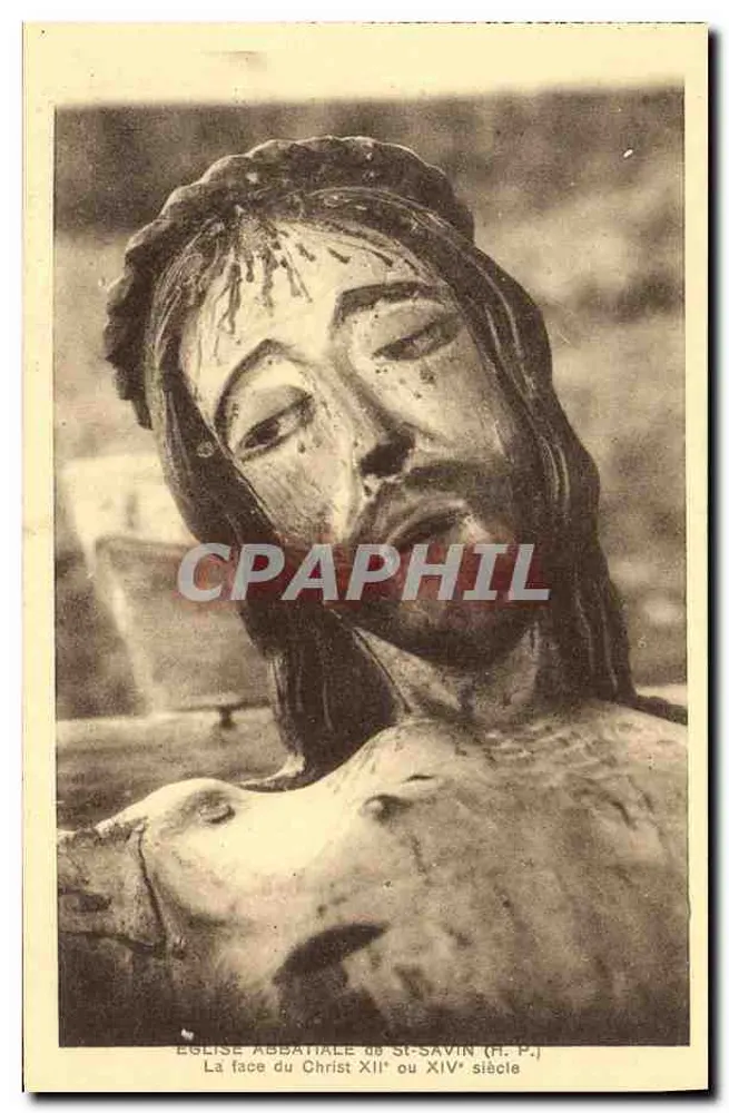 Face do Cristo do XII ou XIV século — Igreja Abbatial de St-Savin (H.P.) - Frente