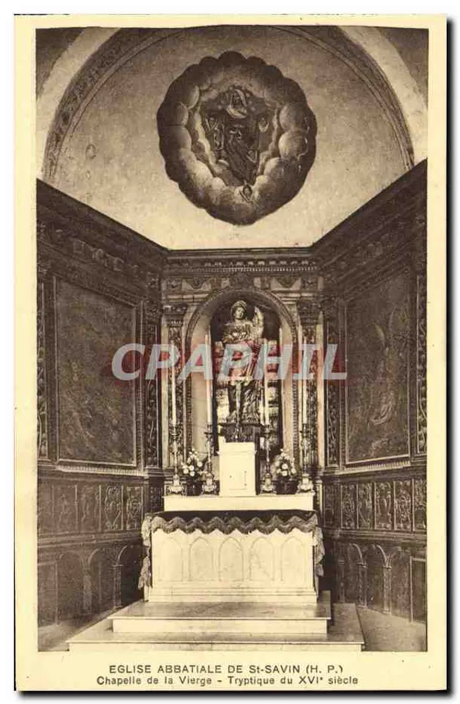 Igreja abbatial de St-Savin (H.P.) — Capela da Virgem — Tryptico do século XVI - Frente