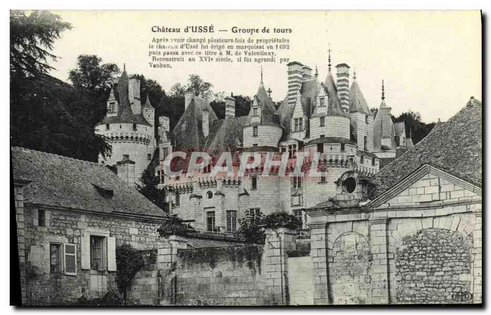 Castelo de Ussé — Grupo de torres — Editor não identificado - Frente