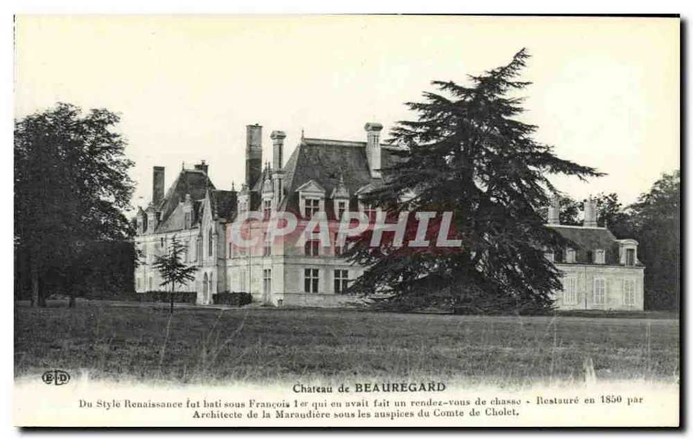 Castelo de Beauregard — Estilo Renascentista, restaurado em 1850 — Editor E.D. - Frente