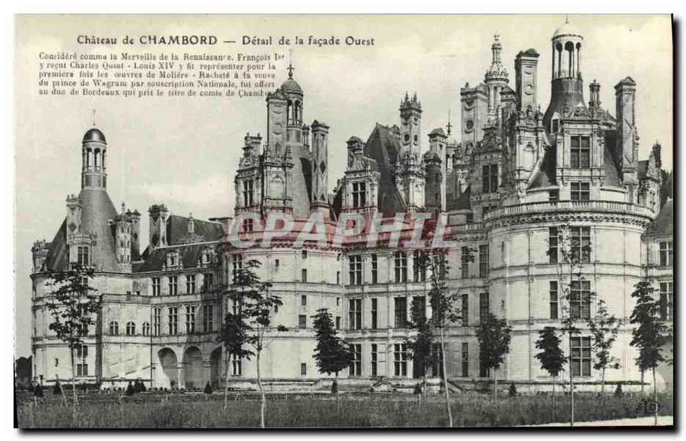 Schloss CHAMBORD — Detail der Westfassade — unbekannter Verleger, Seriennummer 19 - Vorderseite