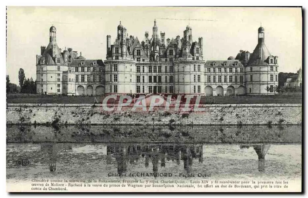 Château de Chambord — Westgevel — Uitgever niet geïdentificeerd, serie-nummer niet zichtbaar - Voorkant