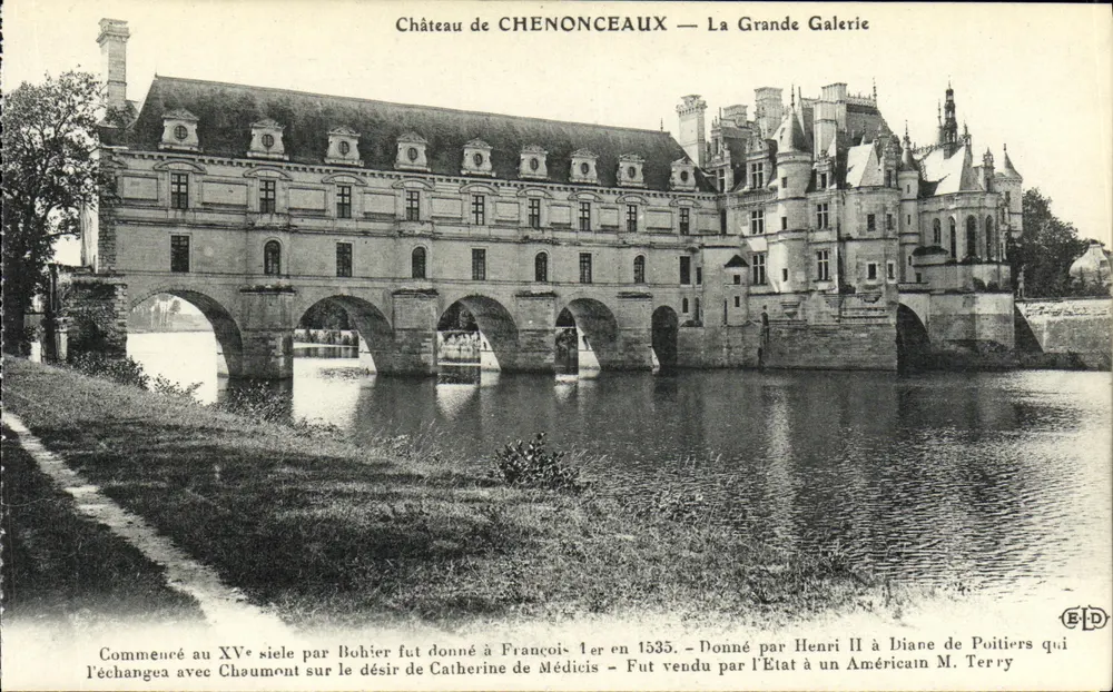 Schloss CHENONCEAUX — Die Grande Galerie — Verleger E.D. - Vorderseite