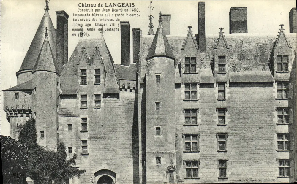 Schloss Langeais — Von Jean Bourré im Jahr 1450 erbaut, Anne de Bretagne 1491 geheiratet — unbekannter Verlag - Vorderseite