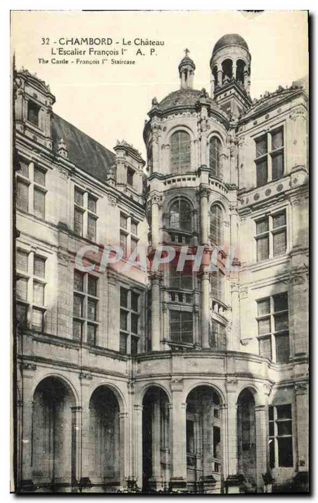 Chambord - Das Schloss — Die Treppe von François I. — A. P. - Vorderseite