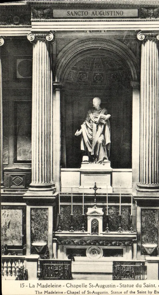 La Madeleine - Kapelle St. Augustin - Statue des Heiligen - Vorderseite