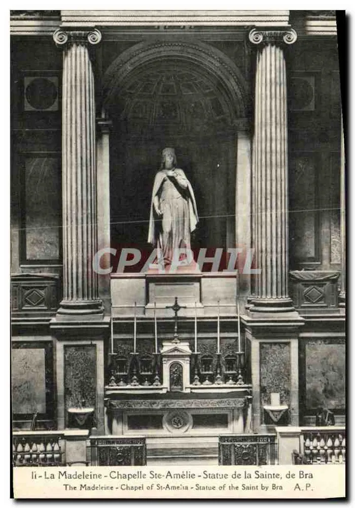 La Madeleine - Kapelle Ste-Amélie - Statue der Heiligen, de Bra - Vorderseite