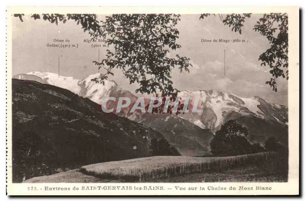 Umgebung von SAINT-GERVAIS-LES-BAINS — Ansicht der Mont-Blanc-Kette — Dômes du Goûter, de Bionnassay und de Miage - Vorderseite