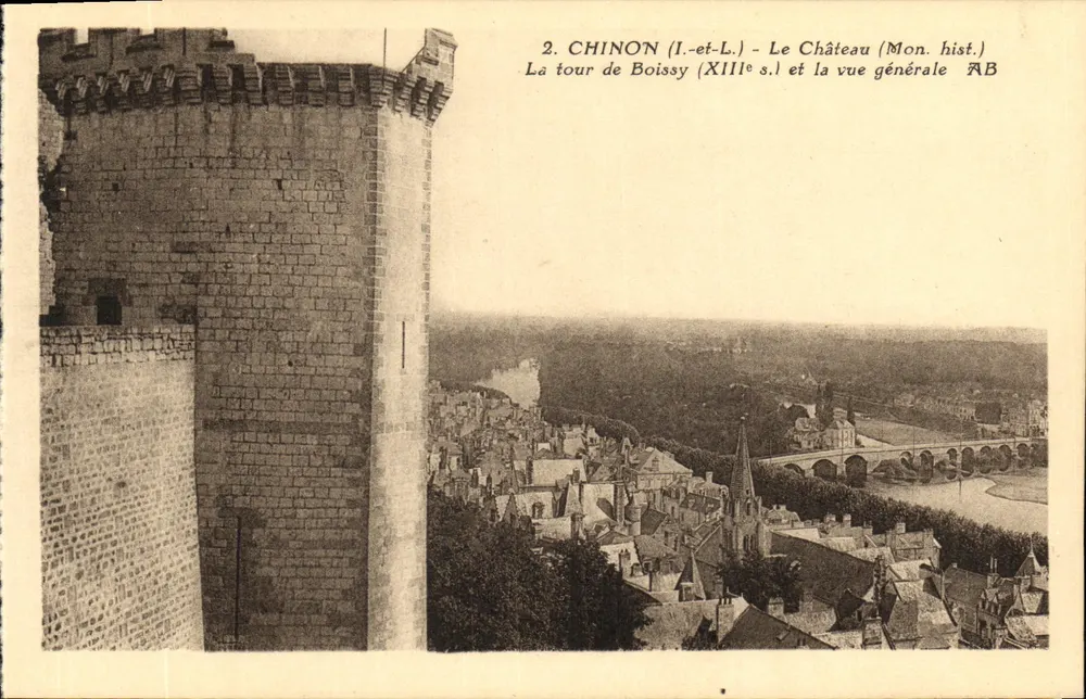 Chinon (Indre-et-Loire) — Schloss (Historisches Monument) und Turm von Boissy (13. Jahrhundert) — Phototypie Angems - Vorderseite