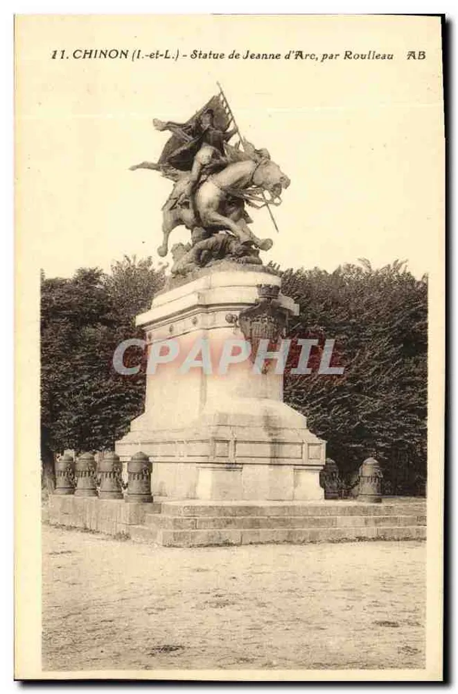Chinon (Indre-et-Loire) — Statue der Jeanne d'Arc von Rouleau — AB - Vorderseite
