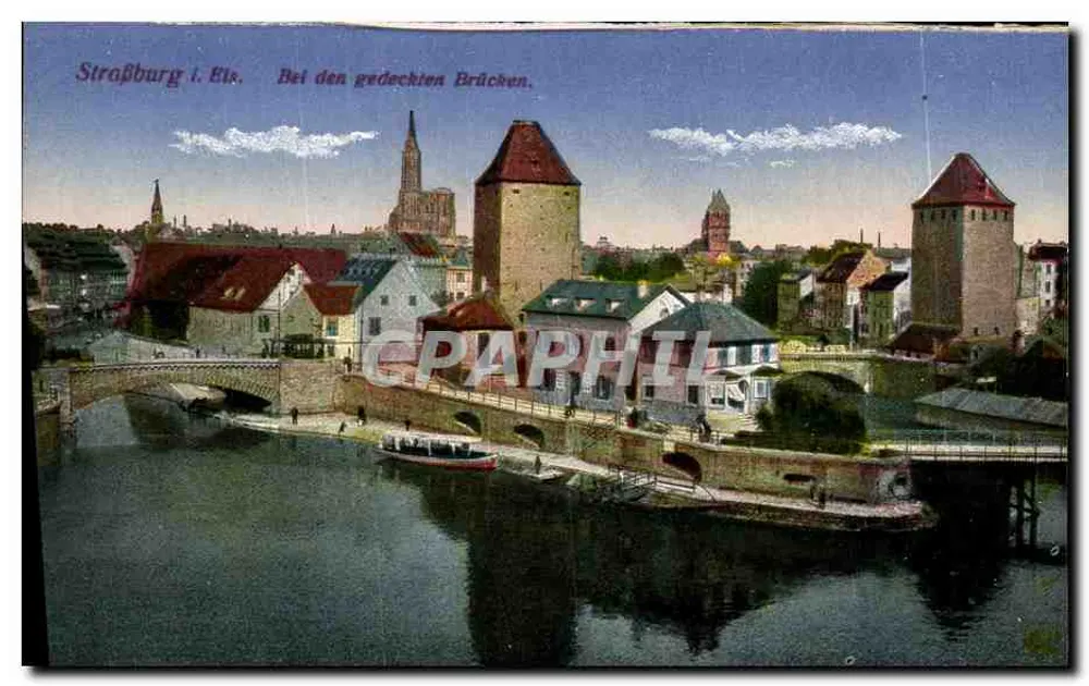 Straßburg i. Els. — Schöne gedeckte Brücken — Verleger: W. Schäfer, Straßburg i. Els. - Vorderseite