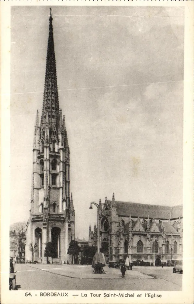 Bordeaux — La Tour Saint-Michel und die Kirche — Verleger - Vorderseite