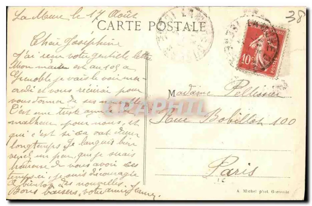 Der große Viadukt während der Bauarbeiten auf der Roizonne in der Nähe von La Mure (Isère) — Wunder des Dauphiné — Verlag S. R. P. P. (Société de la Poste et des Papiers) - Rückseite