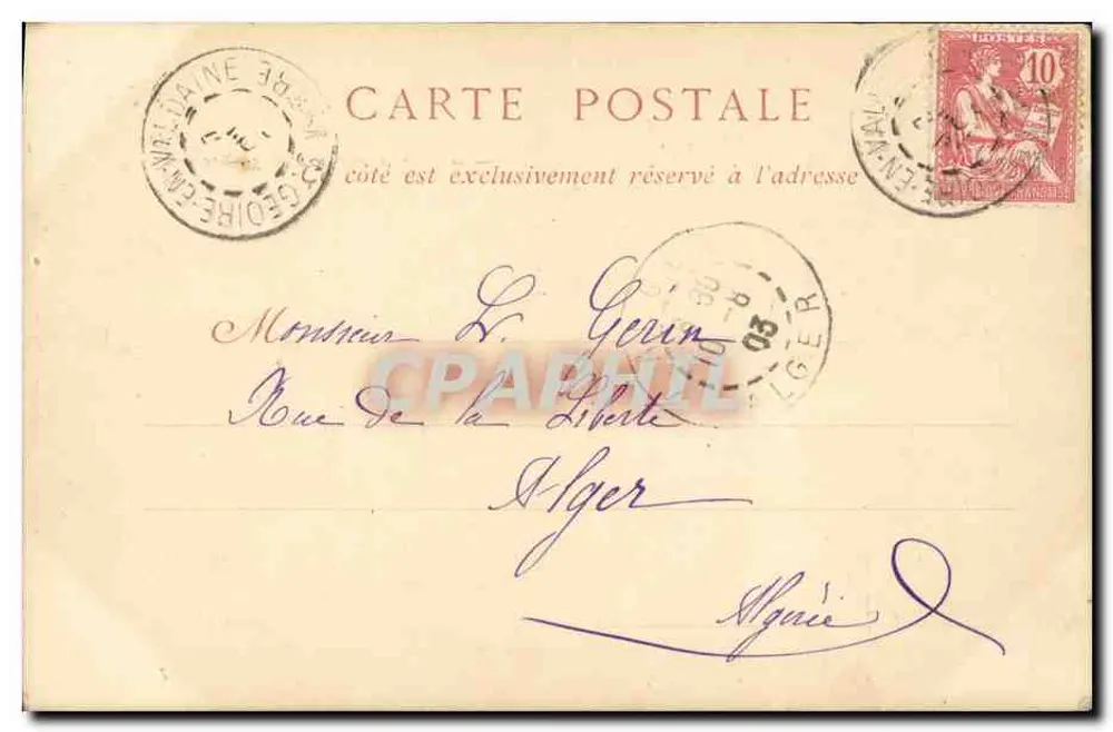 Grenoble — Ansicht der Alpenkette — Papeterie M. Roche, 9, Grande-Rue — ND Phot - Rückseite