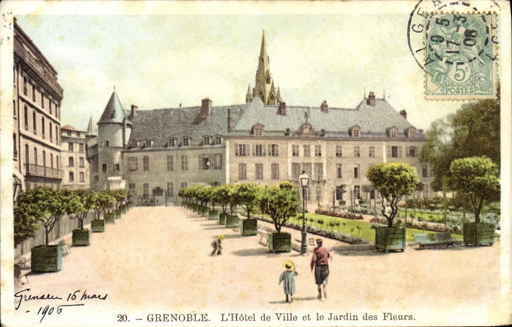 Grenoble. Das Rathaus und der Blumenpark — unbekannter Verlag, Nr. 20 - Vorderseite