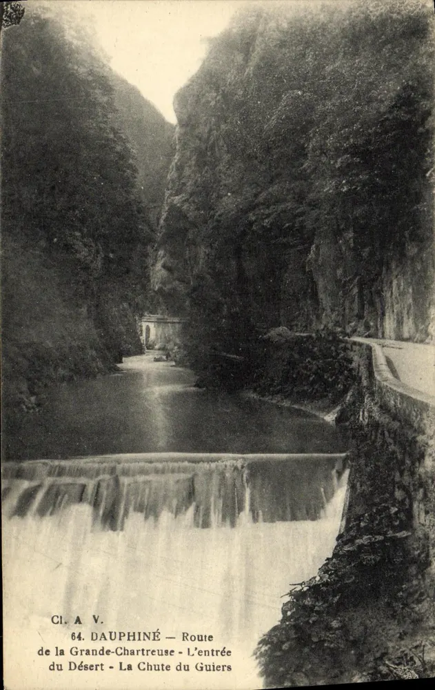 Der Guiers-Wasserfall — Eingang zum Wüstenbereich — Route der Grande-Chartreuse — Dauphiné - Vorderseite