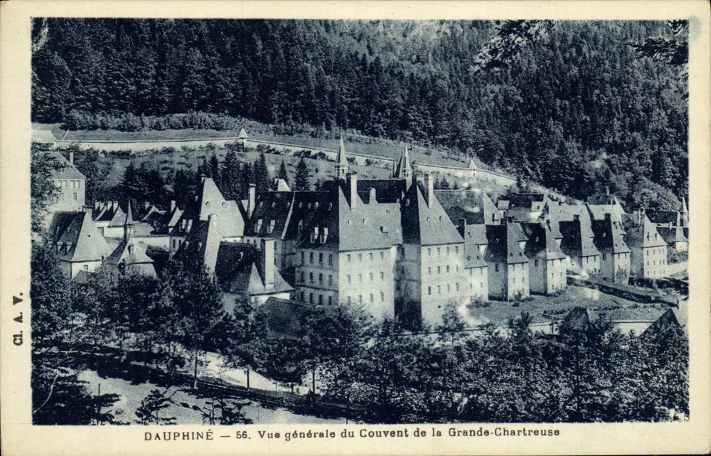 Dauphiné — Vista geral do Convento da Grande-Chartreuse — Cl.A.V. n°56 - Frente