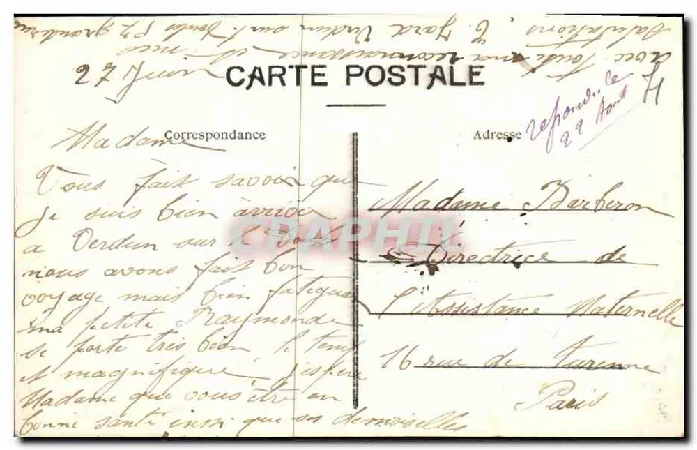 Verdun-sur-le-Doubs — Gartens des Krankenhauses und Petit-Doubs — L. Roussot, Verleger - Rückseite