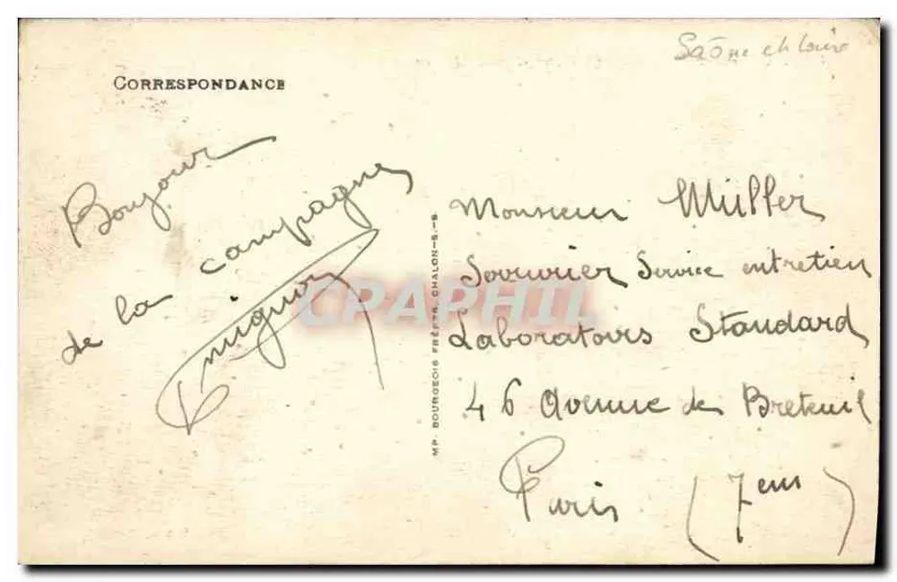 Verdun-sur-le-Doubs - Viertel und Brücke Saint Jean — Verlag Rebillet - Rückseite