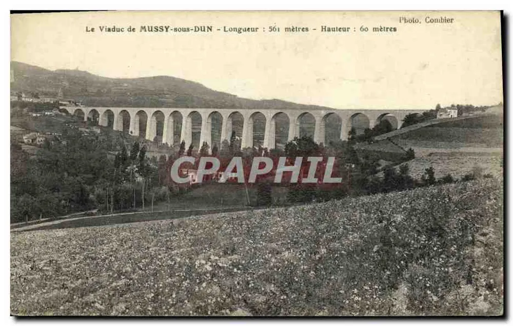 O Viaduto de MUSSY-sous-DUN — Comprimento: 561 metros — Altura: 60 metros — Foto Combier - Frente