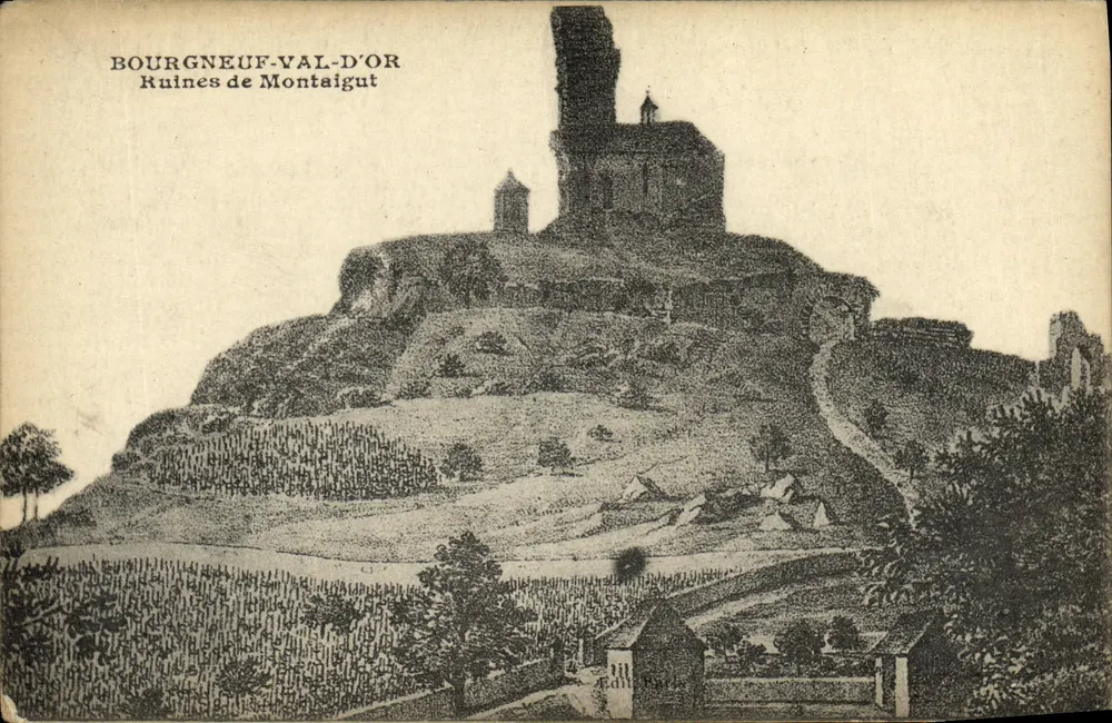 Bourgneuf-Val-d'Or — Ruínas de Montaigut — editor não identificado - Frente